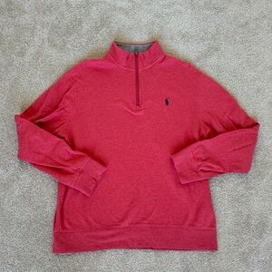 Large Light Red Polo Ralph Lauren Quarter Zip